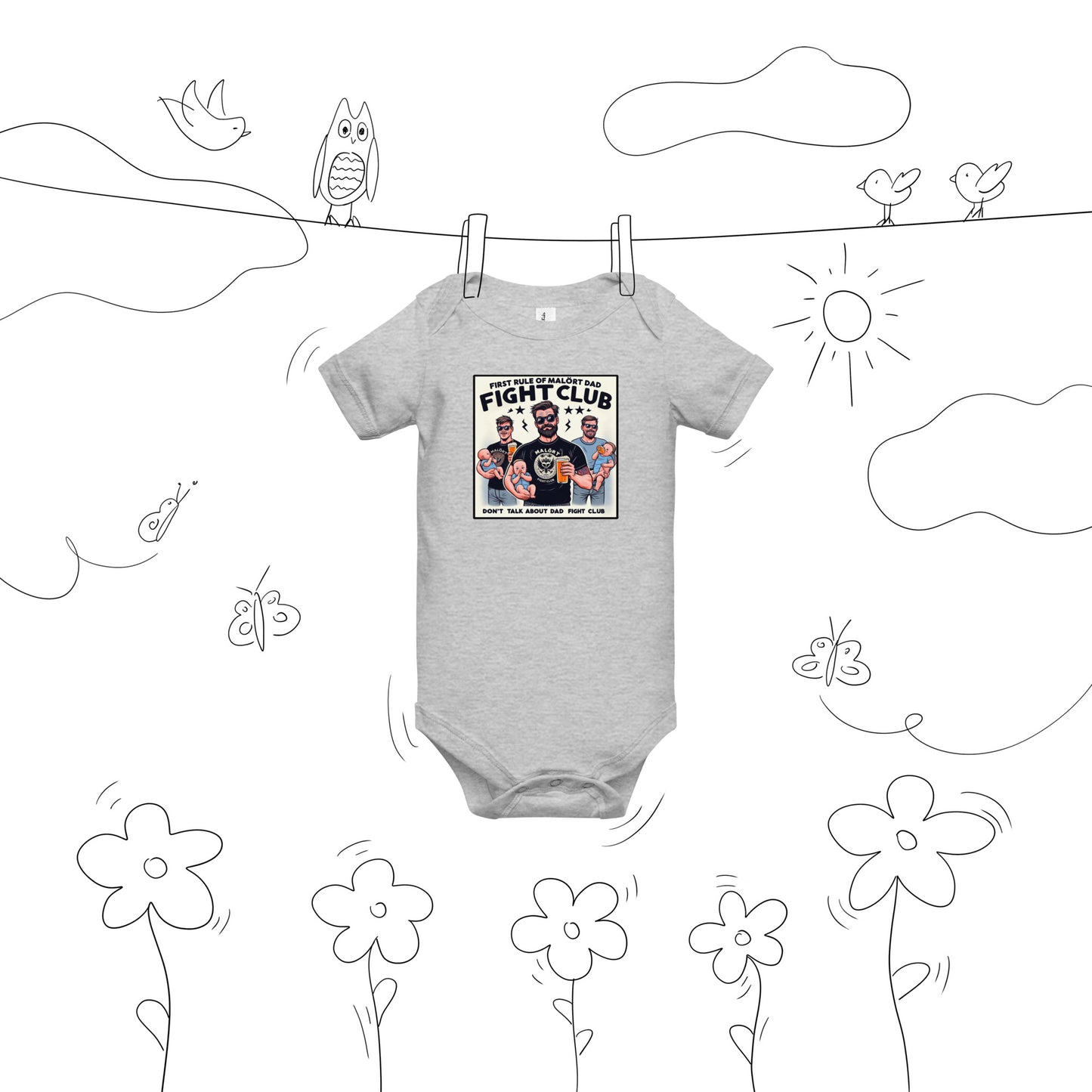 Malort Dad Fight Club: Baby short sleeve one piece