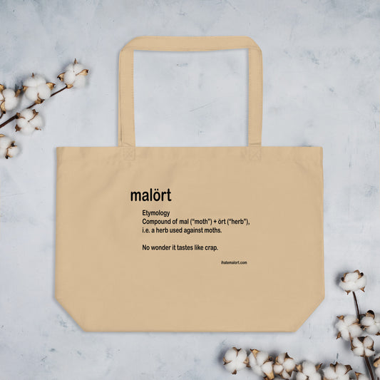 Malort: Etymology: Large organic tote bag