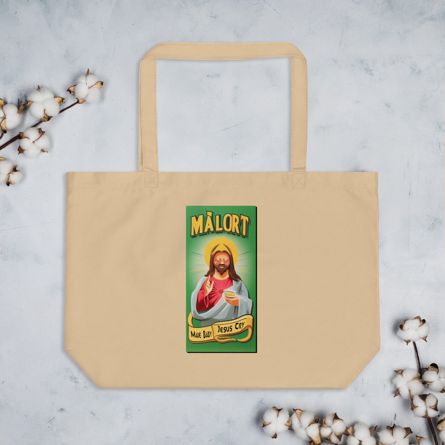 Malort Made Baby Jesus Cry: Large Tote Bag